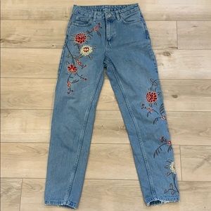 Topshop Floral Jeans